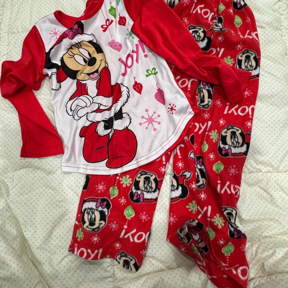 Disney Red and White Minnie Mouse Kids Pajama Set